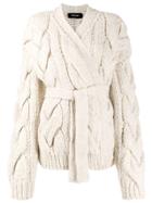 Dsquared2 Chunky Cable Knit Cardigan - White