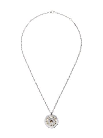 De Beers 18kt White Gold Talisman Medal Diamond Pendant Necklace -