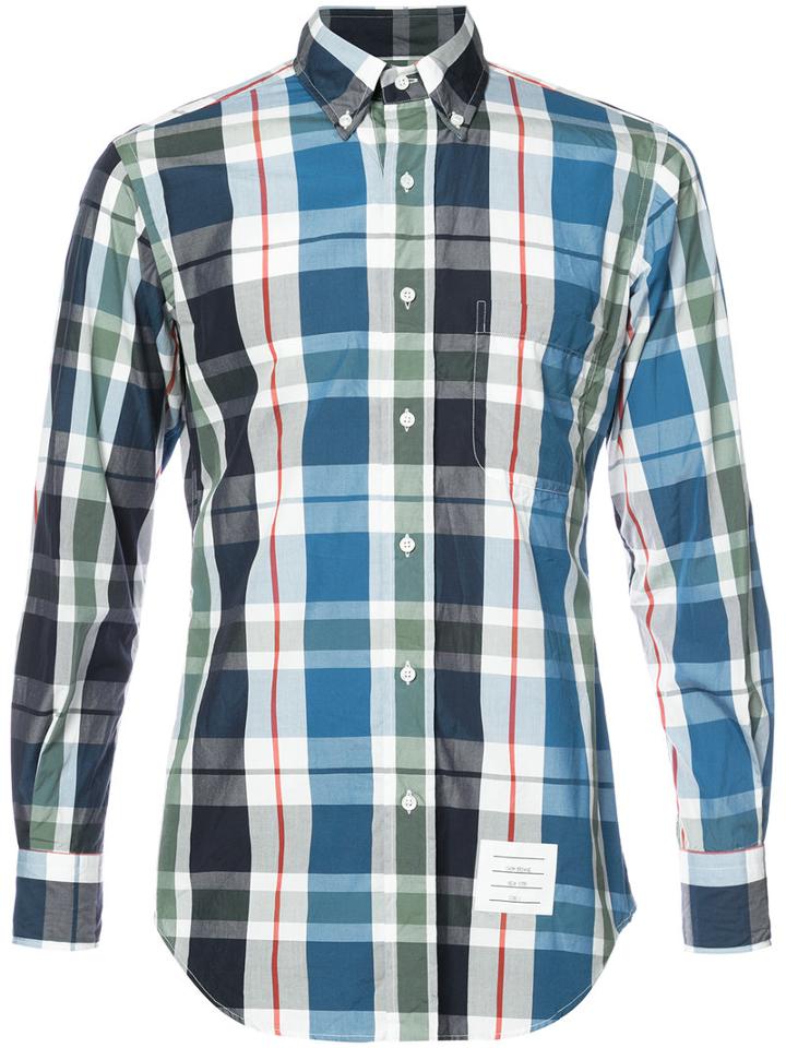 Thom Browne - Classic Plaid Shirt - Men - Cotton - 2, Blue, Cotton