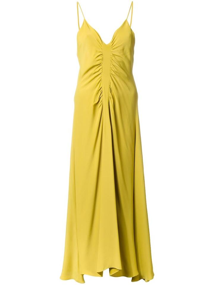 Bianca Spender Gathered Front Handkerchief Hem Dress, Women's, Size: 6, Yellow/orange, Viscose