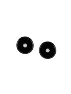 Simonetta Bianchini Diamond Embellished Disc Earrings - Black