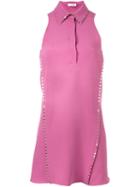 Versace Studded Accent Shirt Dress, Women's, Size: 40, Pink/purple, Polyester