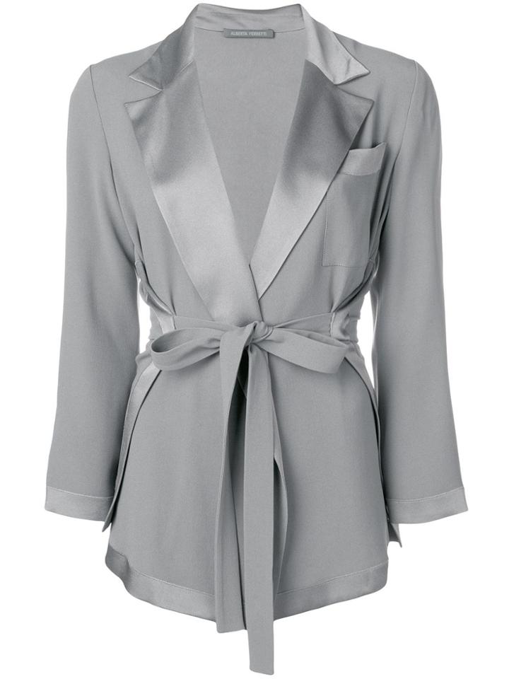 Alberta Ferretti Tie Waist Jacket - Grey