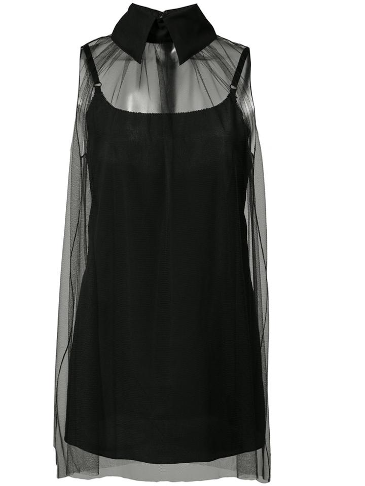 Vera Wang Sheer Sleeveless Top - Black