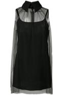 Vera Wang Sheer Sleeveless Top - Black