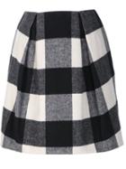 Zac Zac Posen Checked Skirt, Women's, Size: 4, Black, Polyester/wool/viscose