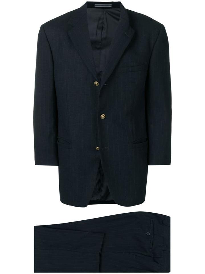 Versace Pre-owned 2000's Pinstripe Two-piece Suit - Blue