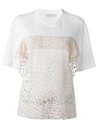 Cédric Charlier Layered T-shirt, Women's, Size: 40, White, Cotton/rayon/polyester