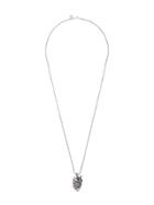 Nove25 Snake Heart Pendant Necklace - Silver