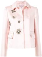 Dice Kayek Crystal Embellished Jacket - Pink