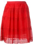 Michael Michael Kors Patterned Panel Skirt, Women's, Size: 0, Pink/purple, Polyester/cotton