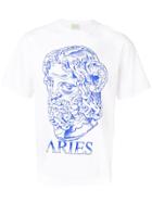 Aries Logo Graphic Print T-shirt - White