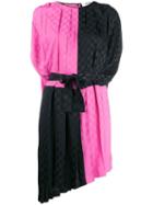 Msgm Two-tone Checked Dress - Pink