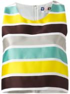 Msgm Cropped Striped Top, Women's, Size: 44, Yellow/orange, Polyester/polyamide/cotton/polyester