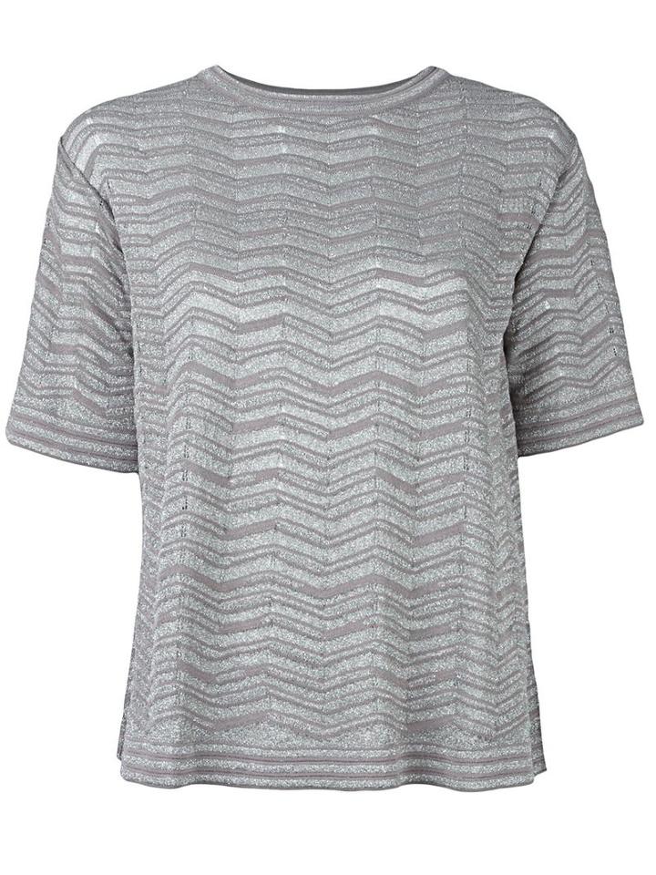 M Missoni Metallic T-shirt, Women's, Grey, Polyamide/viscose/polyester/metallic Fibre