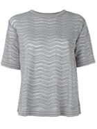 M Missoni Metallic T-shirt, Women's, Grey, Polyamide/viscose/polyester/metallic Fibre