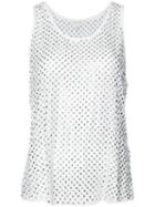 Marc Jacobs - Crystal Pave Sleeveless Blouse - Women - Silk - Xs, White, Silk