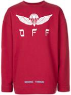 Off-white - Logo Print Sweatshirt - Men - Cotton/spandex/elastane - M, Red, Cotton/spandex/elastane