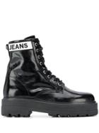 Tommy Jeans Leather Ankle Boots - Black