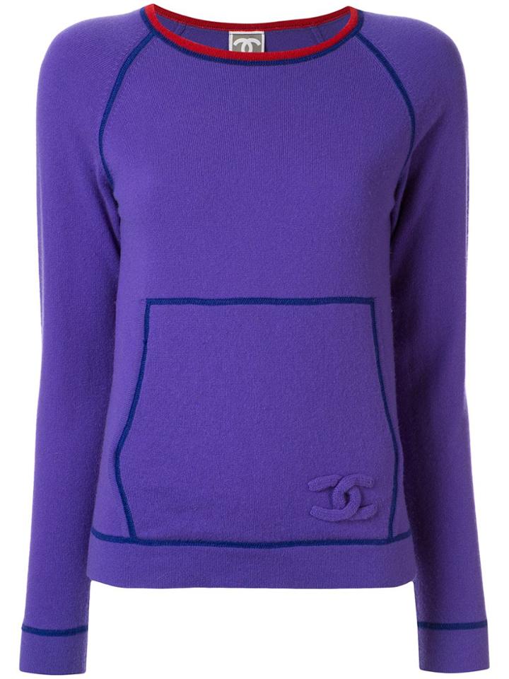Chanel Pre-owned Sports Line Cc Jumper - Purple