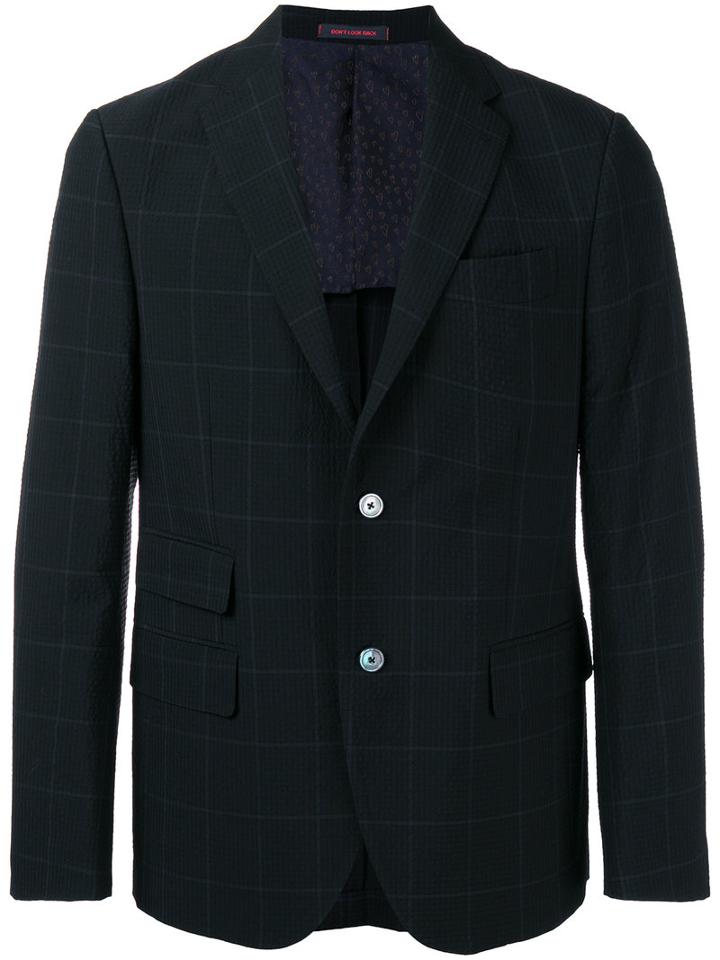 The Gigi Light Check Blazer, Men's, Size: 52, Black, Cotton/spandex/elastane/cupro/wool