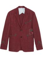 Gucci Linen Jacket With Cassandra Patch - Red
