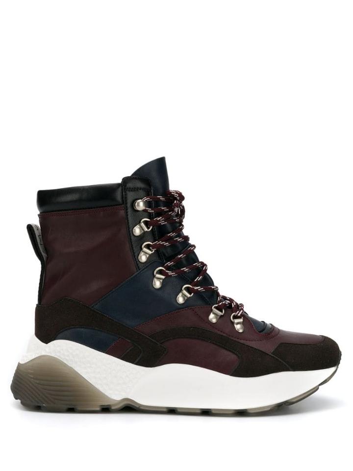 Stella Mccartney Panelled Lace-up Boots - Red