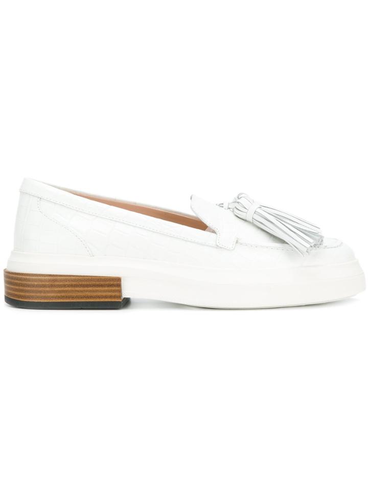 Tod's Casual Platform Tassel Loafers - White