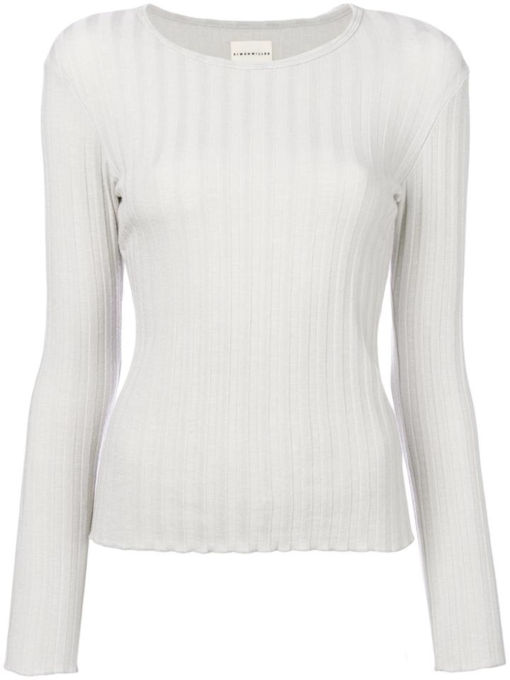 Simon Miller Ribbed Fitted Jumper - Grey