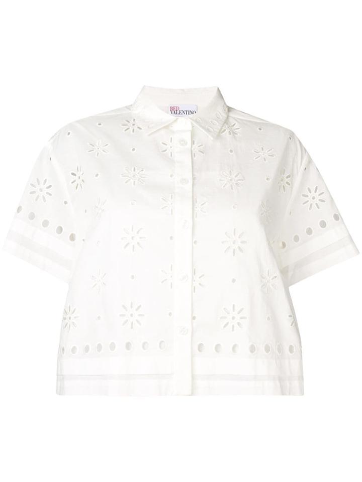 Red Valentino Broderie Anglaise Blouse - White