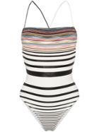 Missoni Mare Striped Stretch Strappy Back One-piece - White