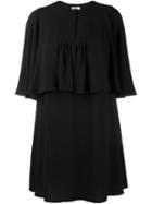 Lanvin Layered Ruffle Top Dress, Women's, Size: 36, Black, Silk/acetate