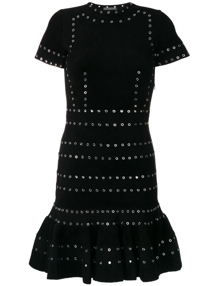 Alexander Mcqueen Eyelet Embellished Dress - Black