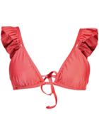 Patbo Ruffle String Bikini Top - Pink & Purple