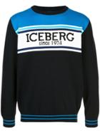 Iceberg Logo Colour-block Sweater - Blue