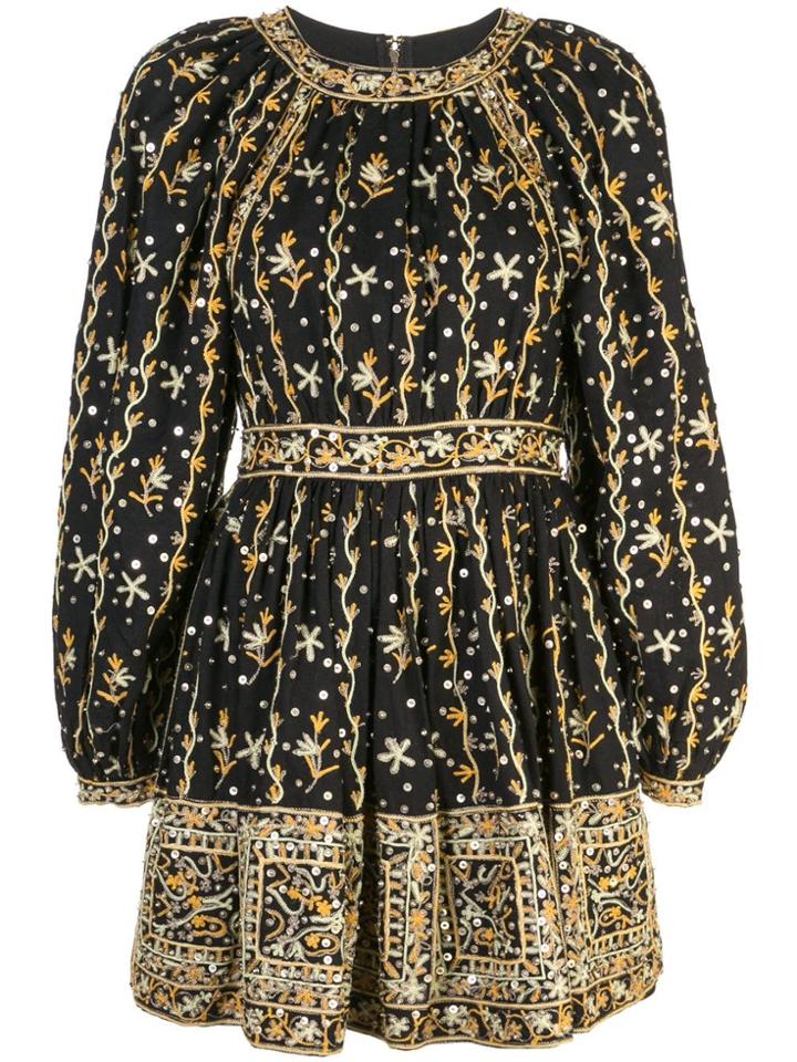 Ulla Johnson Embroidered Dress - Black