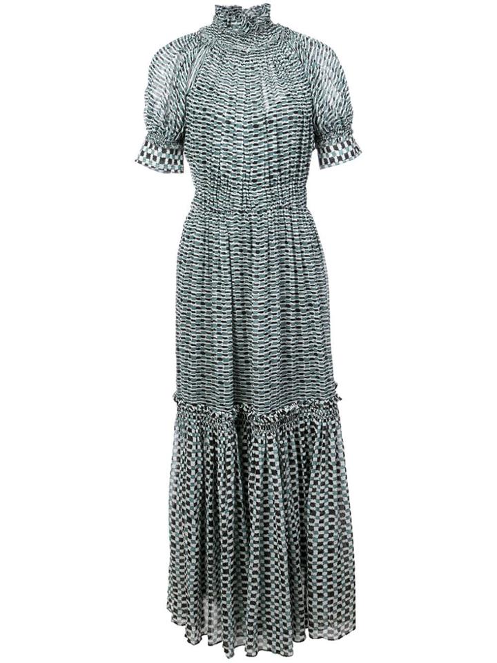 Proenza Schouler Crepe Chiffon Tiered Dress - Black
