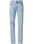 Diesel Ripped Detail Straight Jeans - Blue