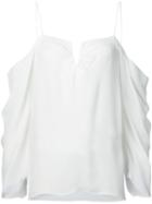 Nicole Miller Cut-out Draped Blouse, Women's, Size: Xs, White, Silk