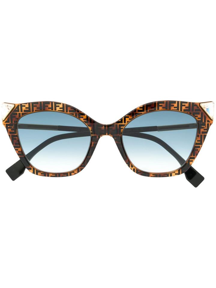 Fendi Eyewear Cat Eye Sunglesses - Brown