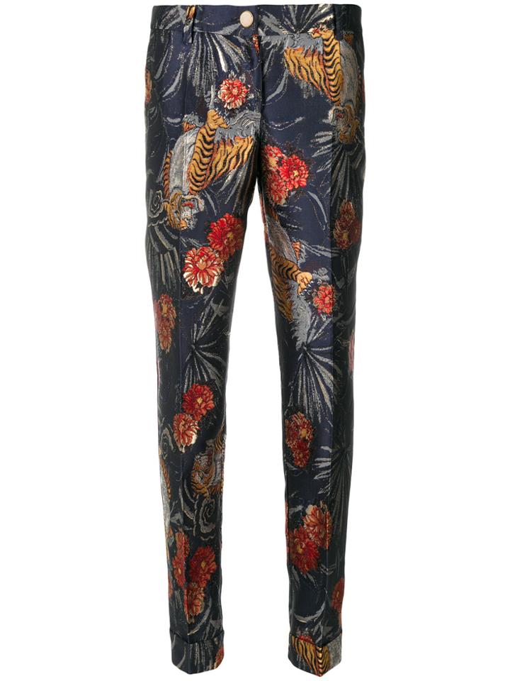 P.a.r.o.s.h. Printed Tapered Trousers - Blue