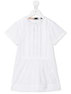 Burberry Kids Check Trim Pleat Detail Dress, Girl's, Size: 10 Yrs, White