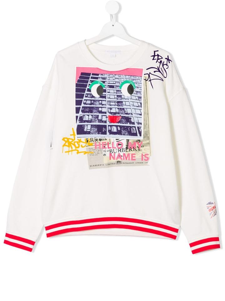 Burberry Kids Teen Graphic Print Sweatshirt - White