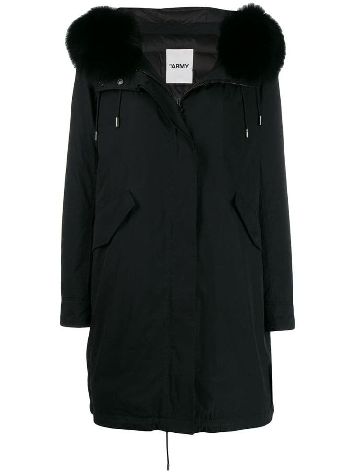 Yves Salomon Fox Fur Parka - Black