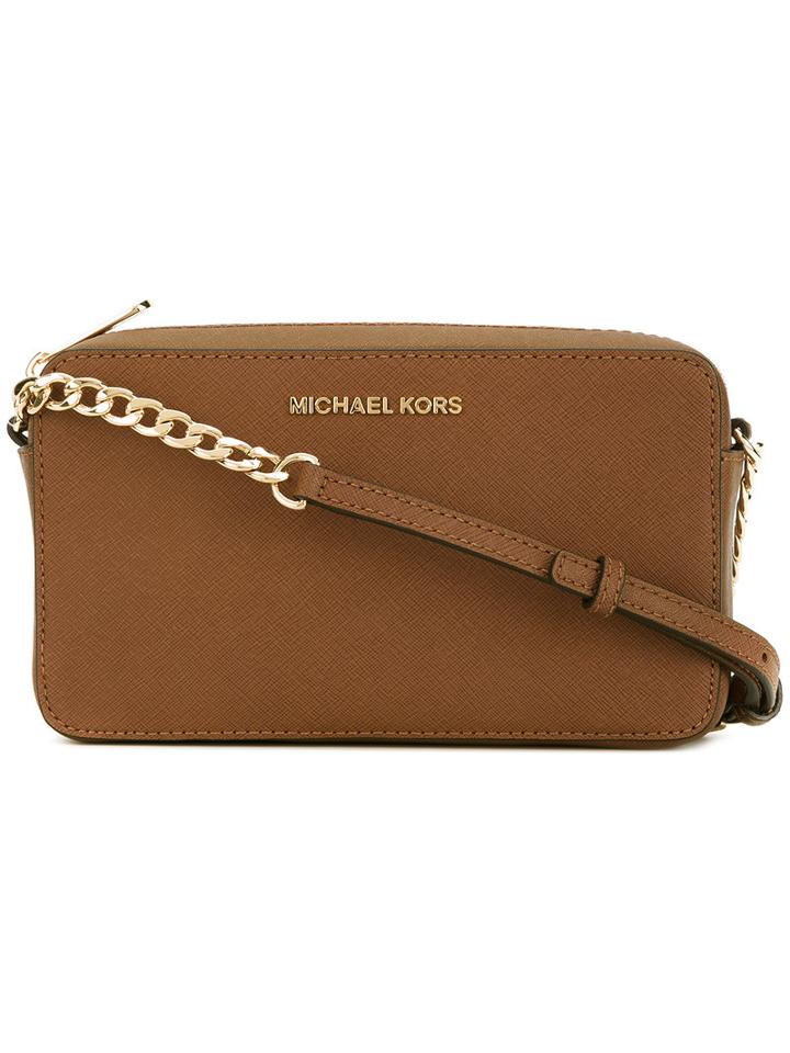 Michael Michael Kors - Small 'jet Set Travel' Crossbody Bag - Women - Bos Taurus - One Size, Brown, Bos Taurus