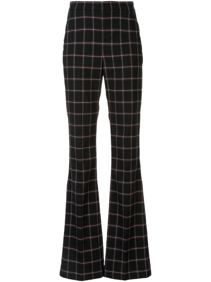 Rebecca Vallance High-waist Check Flared Trousers - Black