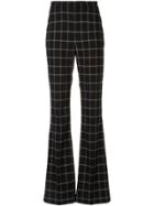 Rebecca Vallance High-waist Check Flared Trousers - Black