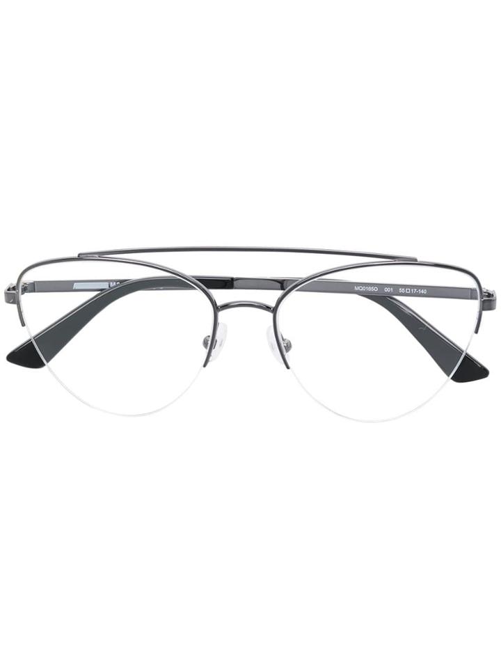Mcq By Alexander Mcqueen Eyewear Aviator Glasses - Black