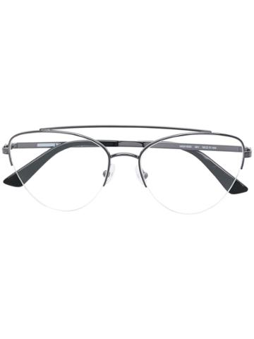 Mcq By Alexander Mcqueen Eyewear Aviator Glasses - Black