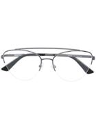 Mcq By Alexander Mcqueen Eyewear Aviator Glasses - Black